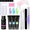 Traje de arte de uñas juego completo pegamento de extensión de cristal lámpara de fototerapia pincel para uñas agua limpiadora traje de herramienta de arte de uñas