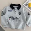 Camisa Polo Infantil 2026 Nueva Llegada de Otoño, Camisa Polo Estilo Retro Americano para Niños y Niñas, Manga Larga con Cuello Camisero de Contraste para Bebé