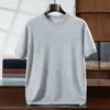 Outono e Inverno Caxemira Manga Curta Masculino Simples Gola Redonda Simples Moda Negócios Versátil Suéter Meia-Manga Malha Malha