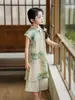 Traje de vestido Cheongsam de verano para niñas Estilo Chino Infantil Mejorado Estilo Occidental Traje Tang Ropa de Presentación Guzheng para Niñas