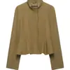Ropa Europea y Americana Transfronteriza para Mujer AliExpress Venta Caliente Moda Francesa Casual Ajustada Falda Corta de Nueve Puntos Chaqueta Prendas de Abrigo