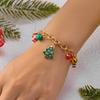 Calcetines de Santa Claus Transfronterizos Europeos y Americanos Cascabeles de Caramelo Colgante de Aleación de Reno Collar Pulsera de Perlas Simple Versátil