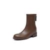 Botas Curtas Femininas para Primavera e Outono, Elásticas de Caimento Justo Moda Salto Bloco 2025 Novas Botas Curtas Versáteis com Zíper nas Costas