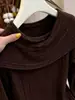 Top de punto de un solo hombro para mujer, estilo francés de alta gama, ligeramente maduro, para otoño, adelgazante, manga larga, absolutamente hermoso, súper atractivo