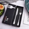 Conjunto de Talheres Esportivos de Aço Inoxidável com Cabo Leve Conjunto de Talheres para Steak de Hotel e Garfo Conjunto Principal de Quatro Peças para Comida Ocidental