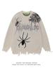 Suéter American Street Spider para Hombre y Mujer Nuevo Diseño Nicho Holgado Otoño e Invierno Manga Larga Moda Talla Grande Top de Suéter