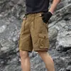 Shorts Cargo de Algodão Lavado Masculino An Yang 2026 Verão Novo Esportivo Solto Calça de Comprimento Médio Casual Reta Calça de Cinco Pontos