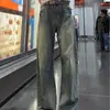 Jeans rectos de estilo americano de moda en tonos oscuros para hombre, temporada Primavera y Otoño 2026, diseño de alta gama con acabado lavado vintage y desgastado