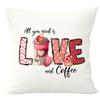 2023 Nuevo Transfronterizo Amazon Día de San Valentín Funda de Almohada Estampada de Café Sala de Estar Dormitorio Mesita de Noche Cojín Funda
