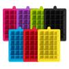 Molde de cubo de gelo de silicone com 15 cubos quadrados e tampa para máquina de gelo doméstica em estoque no atacado