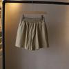 [Bizheng] 2024 verano nuevo artístico simple elástico cintura alta shorts Joker slim pantalones casuales de mujer coreanos 1328