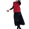 25009 Da Ai Mei Yi Yuan 2026 Nova Coleção Primavera Cedo Camisa Básica de Manga Longa Lisa com Toque de Luxo, Colete e Saia para Mulheres