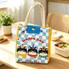 Bolsa de Lonchera de Animales de Dibujos Animados Lindos con Capa Gruesa de Papel de Aluminio para Aislamiento, Bolsa de Lonchera para Estudiantes Estilo Japonés