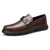 Zapatos de Cuero Casual de Negocios para Hombre Zapatos Perezosos sin Cordones Suela Gruesa Zapatos Juveniles de Moda Zapatos para Conducir Zapatos Individuales para Todas las Estaciones Zapatos de Vacuno para Hombre