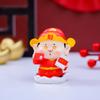 Regalos de Vacaciones de Año Nuevo, Estilo Chino Versión Q Todos los Deseos se Cumplen Pequeños Adornos de Talla en Madera, Decoraciones de Resina para el Hogar al por Mayor