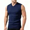 Nuevo chaleco de punto sin mangas para hombre transfronterizo 2026, con un diseño de punto moderno y casual con patrón trenzado y escote en forma de corazón, perfecto para hombres jóvenes.