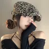 Gorra Retro Estilo Británico para Mujer, Boina Versátil para Primavera y Otoño, Moda de Sombrero Pequeño que Adelgaza la Cara, Tendencia para Circunferencia de Cabeza Grande
