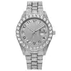 2025 Caliente Nuevo Estilo Caliente Europeo y Americano Reloj de Cuarzo para Hombre con Correa de Acero Hip-Hop Digital Redondo Diamante Calendario