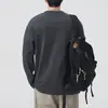 2025 Nuevo Otoño Japonés Retro Sudadera de Manga Larga de Algodón de Bambú para Hombre Capa Base Holgada Versátil