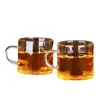 Tazas de Té de Vidrio de Borosilicato al por Mayor del Fabricante, Asa Transparente, Pequeñas Tazas de Té Resistentes a Altas Temperaturas, Tazas de Café Kung Fu para el Hogar