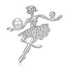 Broche de Personaje de Moda Transfronteriza Europea y Americana Broche Creativo de Niña Bailarina Perla Pedrería Pintura al Óleo Accesorios Versátiles Venta al por Mayor