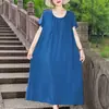 Vestido de Algodão e Seda Estilo Verão 2026 Tamanho Plus Size para Mulheres de Meia-Idade e Idosas, Vestido Estiloso Estampado para Mães em Tecido de Viscose