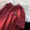 Camiseta de manga corta para hombre, corte holgado, peso pesado, estilo americano, marca de moda, versátil, estilo de Hong Kong, top casual, camiseta de verano, camiseta de manga corta