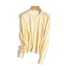 [Lavable a máquina] 26 Novedades de principios de primavera 48 unidades Mezcla de lana Bloques de color Cardigan de punto de imitación de dos piezas Cuello redondo Chaqueta estilizada
