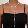 Moda Transfronteriza Colgante de Cruz Personalizado en Capas Collar de Múltiples Capas con Perlas de Imitación ABS y Cuentas de Colores Colección