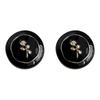 Aretes Redondos Vintage Luz Medieval Negro Oro Rosa Lujo Accesible Alta Gama Estilo Hepburn Geométricos Esmaltados al Goteo para Mujer