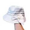 Chapéu de Pescador Elegante com Laço Moda Feminino Primavera e Verão Estilo Coreano Viagem de Férias Proteção Solar Chapéu de Sol Casual Versátil Chapéu Balde