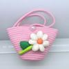 Bolso Dumpling de Perlas Creativo Transfronterizo Colgante de Flor de Dibujos Animados Bolso de Concha Bolso Pequeño Cruzado Tejido a Mano para Niños Venta al Mayoreo