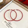 Arete Redondo Simple Estilo Europeo y Americano Aguja Plateada Moda Nicho Versátil Pieza Elegante Aretes de Anillo Lujo Ligero Accesorios de Oreja de Alta Gama para Mujeres