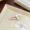 Pinza para el pelo con forma de corazón de acetato estilo coreano, simple, con pedrería, pinza BB, accesorio para el pelo dulce y versátil para flequillo lateral de verano para mujer
