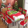 Mantel impermeable estampado transfronterizo Funda de silla estampada para restaurante y hogar Mantel navideño Traje de silla traje