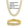Explosões Europeias e Americanas Indústria Pesada Diamante Completo Hip-Hop Estilo de Rua Liga de Zinco Colar Pulseira Pulseira Masculina e Feminina Corrente Cubana Joias da Moda