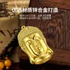 Encendedor Metálico con Cabeza de Buda Repujada, A prueba de Viento, Recargable, Colgante de Buda, Regalo Personalizado para Novio, Regalo de Moda