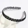 Diadema Coreana de Diamantes Completos Cuidadosamente Seleccionada con Borde Delgado de Alambre de Acero, Diadema de Cristal, Accesorio para el Cabello Dulce Súper de Hada, Moño de Hada para el Cabello