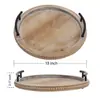 Bandeja Redonda Simple Retro de Madera Maciza con Asa Bandeja Decorativa Bandeja para Quemador de Incienso Bandeja Diaria para el Hogar Cocina Café