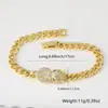 Pulsera de color dorado que no se decolora, estilo hip-hop europeo y americano, personalidad exagerada, cabeza de guepardo con microincrustaciones de circonita, anillo de mordida, pulsera, venta caliente transfronteriza