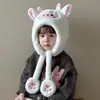Chapéu de Pelúcia Espesso Fofo Infantil 2025 Inverno Desenho Animado Doce Meninas Chapéu Quente com Proteção para Orelhas Chapéu Lei Feng para Bebê