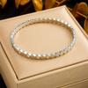 Pulseira de aço titânio europeia e americana brilhante em formato de favo de mel com diamantes não desbota pulseira com fivela estrela gípcia dourada joias para iniciantes