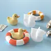 Gesso Aromaterapia Papoula Pato Pote de Armazenamento Copo para Vela Molde de Silicone Pato Pequeno DIY Molde de Resina para Vela