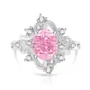 Anillo de Huevo de Paloma con Corte de Flor de Hielo de Piedra Preciosa Colorida de Venta Caliente en Tiktok para Mujeres, Anillo Vintage de Diamante de Alto Carbono Electrochapado en Oro Real, Dropshipping en Transmisión en Vivo