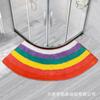 Tapete de Piso de Baño Grueso de Cachemira Imitación Transfronterizo Tapete de Piso en Forma de Abanico para Puerta de Ducha Tapete de Pie Semicircular Antideslizante para Baño