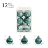 Novo Conjunto de Decoração de Bola de Natal Floco de Neve 4/6cm Bola Brilhante Bola Galvanizada Acessórios de Decoração DIY de Natal com Estampagem Dourada