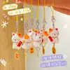 Pingente de Gato da Sorte Fofo, Pingente Criativo de Gatinho Acenando, Chaveiro para Mochila Escolar, Pingente Decorativo Divertido Anti-Perda