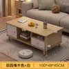 Sala de estar simple moderno nórdico patas de madera maciza mesa de centro casa de alquiler apartamento pequeño hogar mesa de té pequeña balcón mesa cuadrada