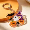 Llavero de Halloween Transfronterizo Personalizable Acción de Gracias Boda Calabaza Fantasma Estilo Rosa Dulce y Genial Llavero Acrílico