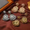 Aretes Indios Vintage Dorados Danza del Vientre Rendimiento Borla Colgante Circular Accesorios Aretes Étnicos Yunnan Lijiang